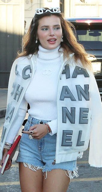 Bella Thorne rocking a Jean Shorts and Chanel Jacket ♥